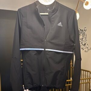 adidas Black Performance Full-Zip Training Jacket with Reflective Stripe